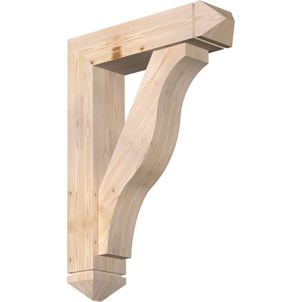 Ekena Millwork Funston Arts and Crafts Smooth Bracket w/ Offset Brace, Douglas Fir, 7 1/2"W x 30"D x 42"H BKT0806X30X42FST03SDF - main